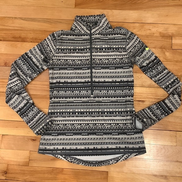 Women's Nike Pro Dry Fit Half Zip Pull Over - Grey and Black - Size Medium - Picture 1 of 10